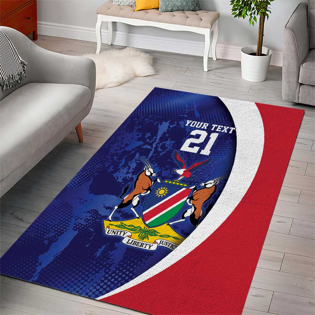 Custom Cricket African Namibia Area Rug Coat of arms Namibian Pattern LT9