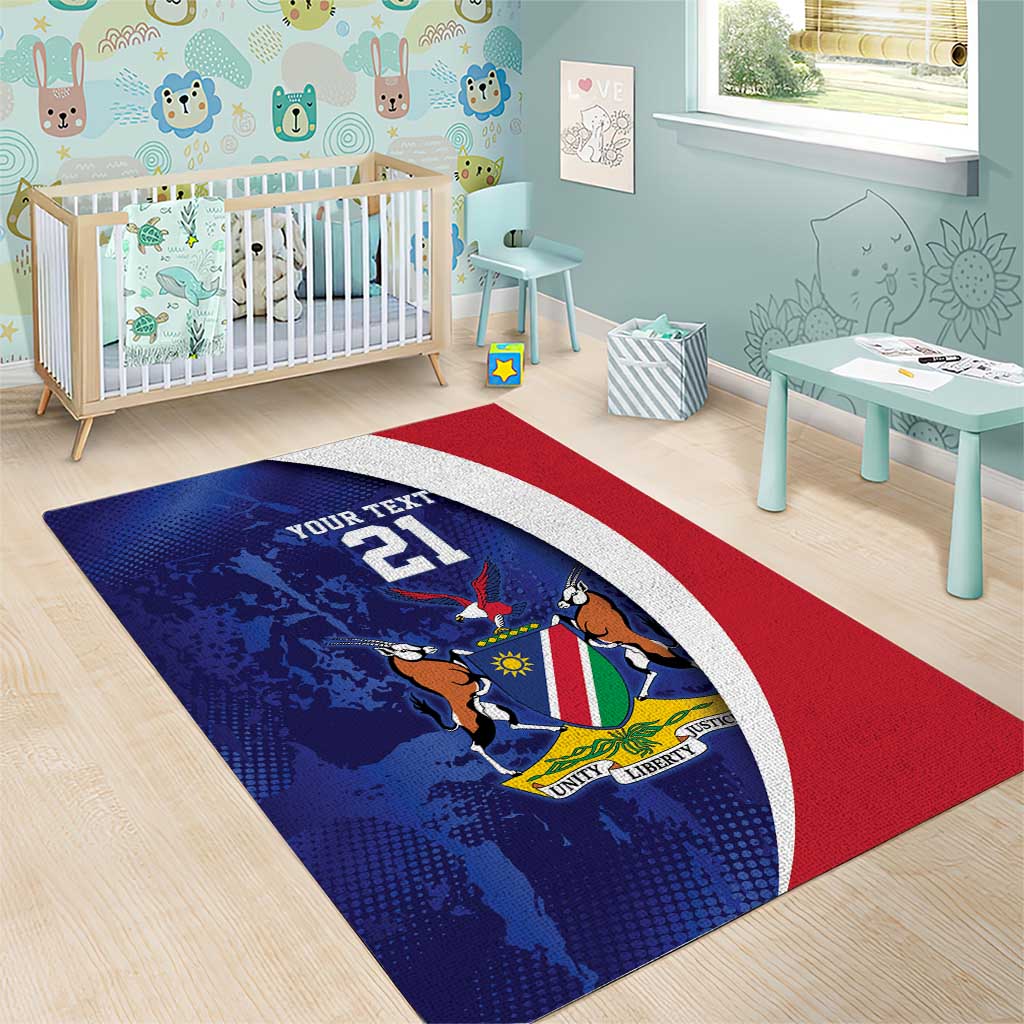 Custom Cricket African Namibia Area Rug Coat of arms Namibian Pattern LT9