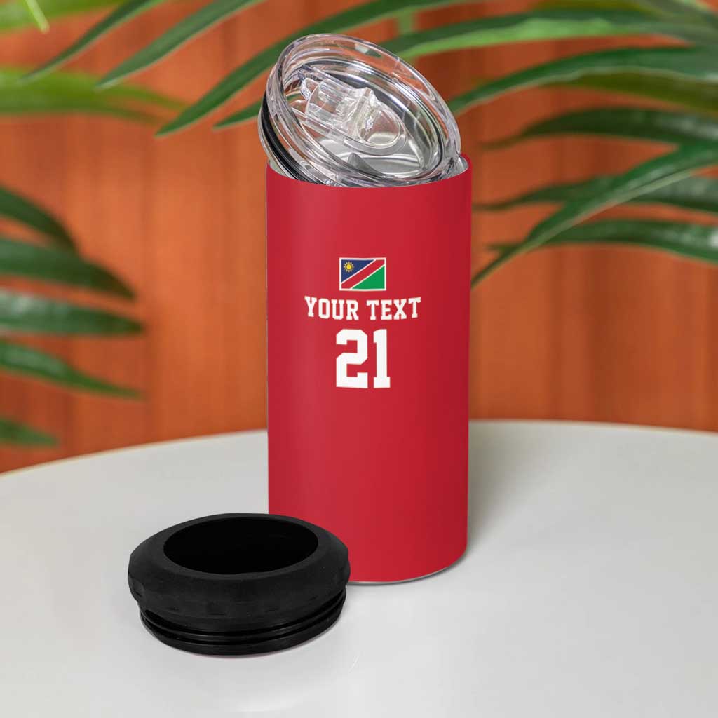 Custom Cricket African Namibia 4 in 1 Can Cooler Tumbler Coat of arms Namibian Pattern LT9