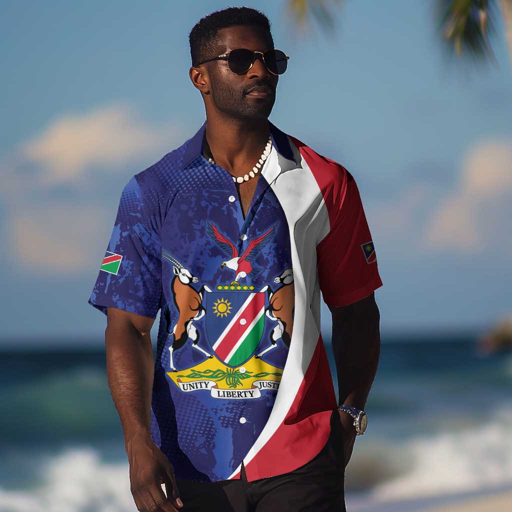 Custom Cricket African Namibia Hawaiian Shirt Coat of arms Namibian Pattern LT9