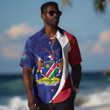 Custom Cricket African Namibia Hawaiian Shirt Coat of arms Namibian Pattern LT9