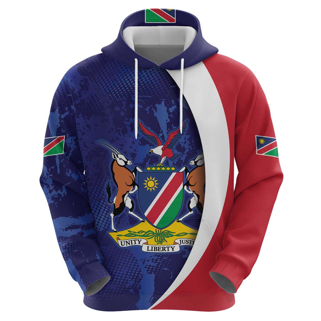 Namibia Cricket Custom Hoodie Coat of arms Namibian Pattern LT9
