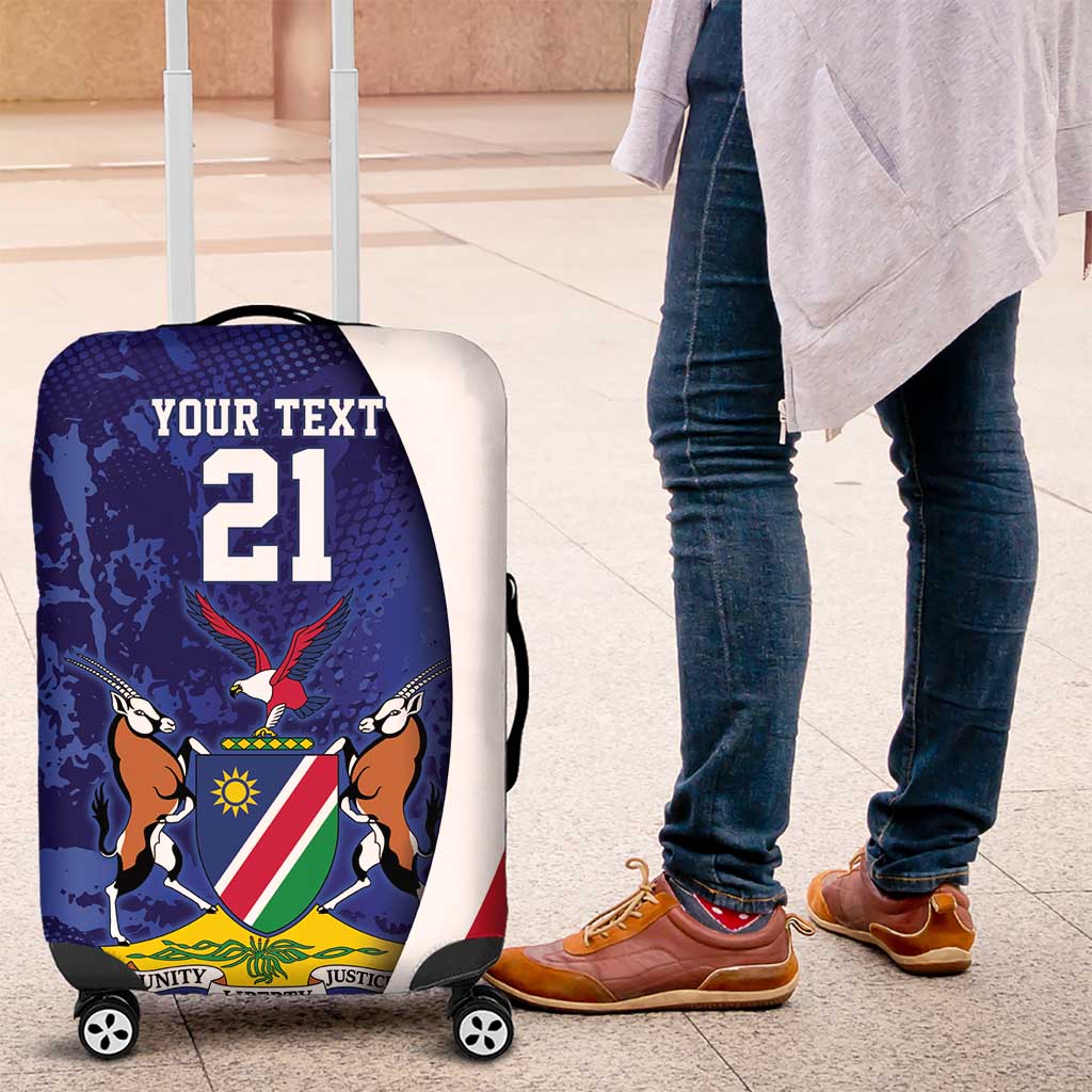 Namibia Cricket Custom Luggage Cover Coat of arms Namibian Pattern LT9