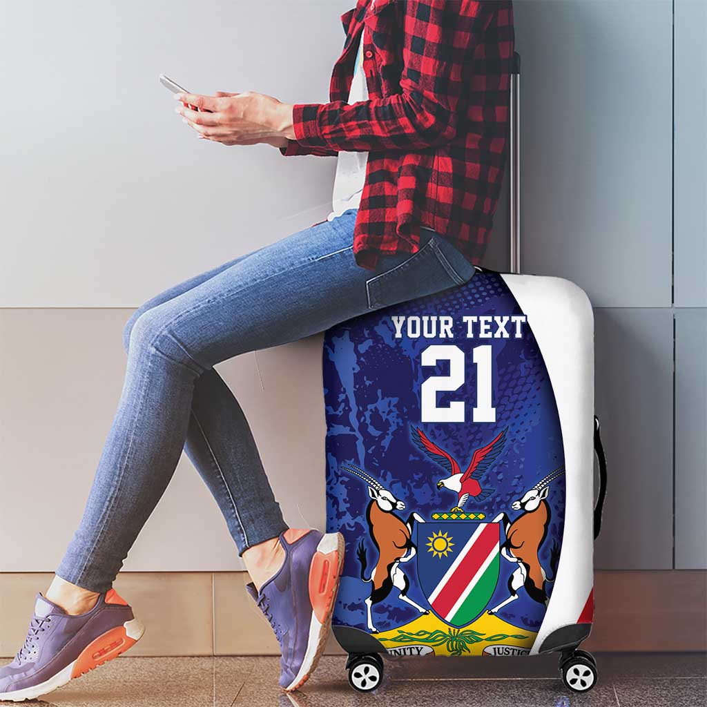 Namibia Cricket Custom Luggage Cover Coat of arms Namibian Pattern LT9