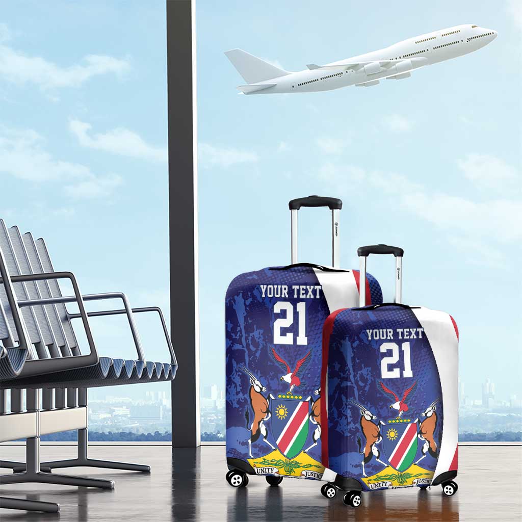 Namibia Cricket Custom Luggage Cover Coat of arms Namibian Pattern LT9