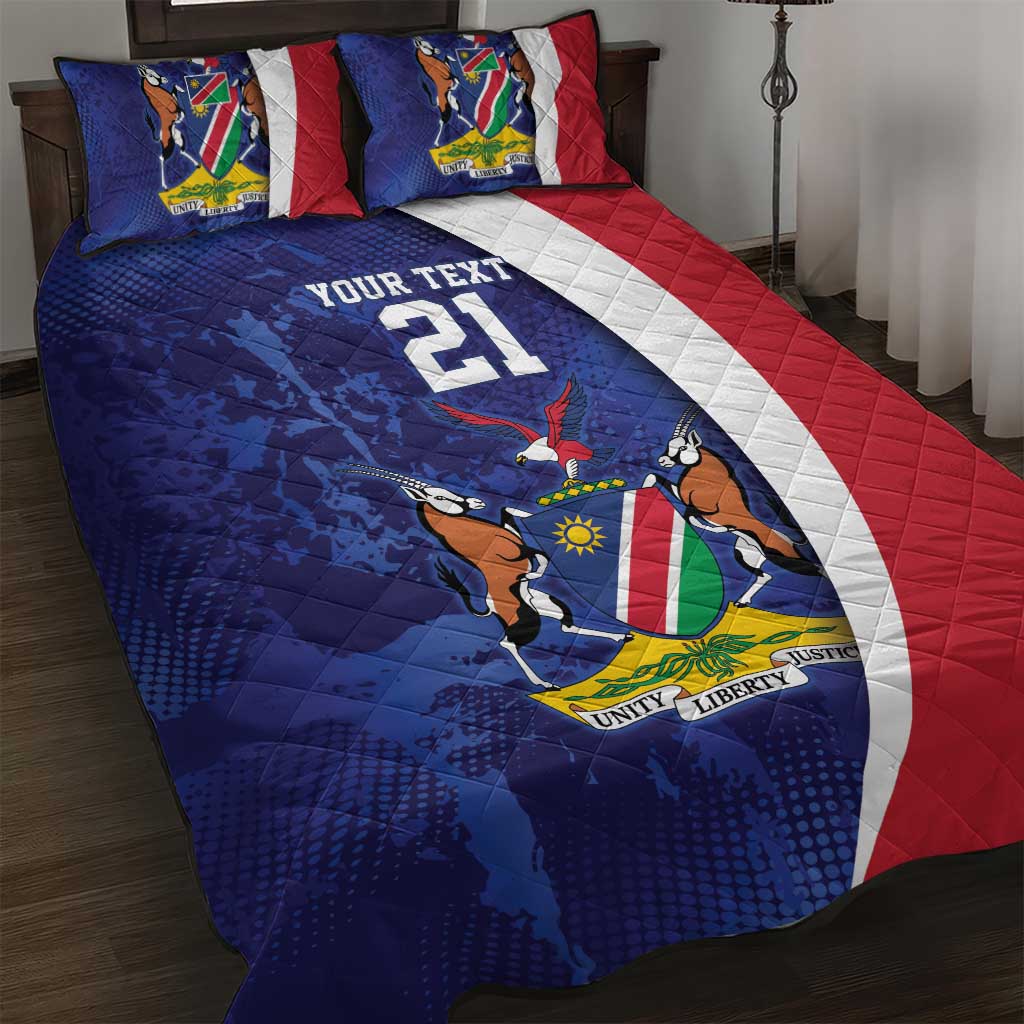 Custom Cricket African Namibia Quilt Bed Set Coat of arms Namibian Pattern LT9
