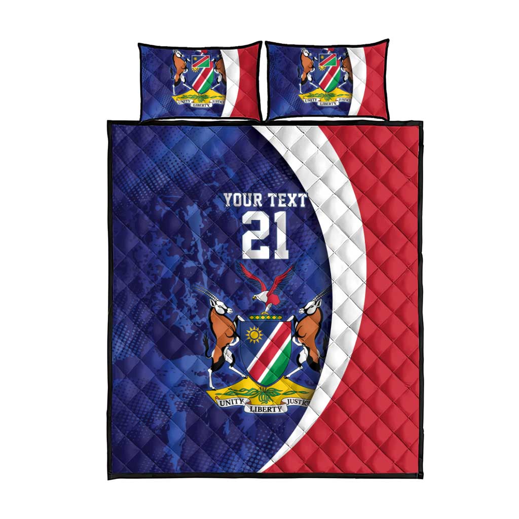 Custom Cricket African Namibia Quilt Bed Set Coat of arms Namibian Pattern LT9