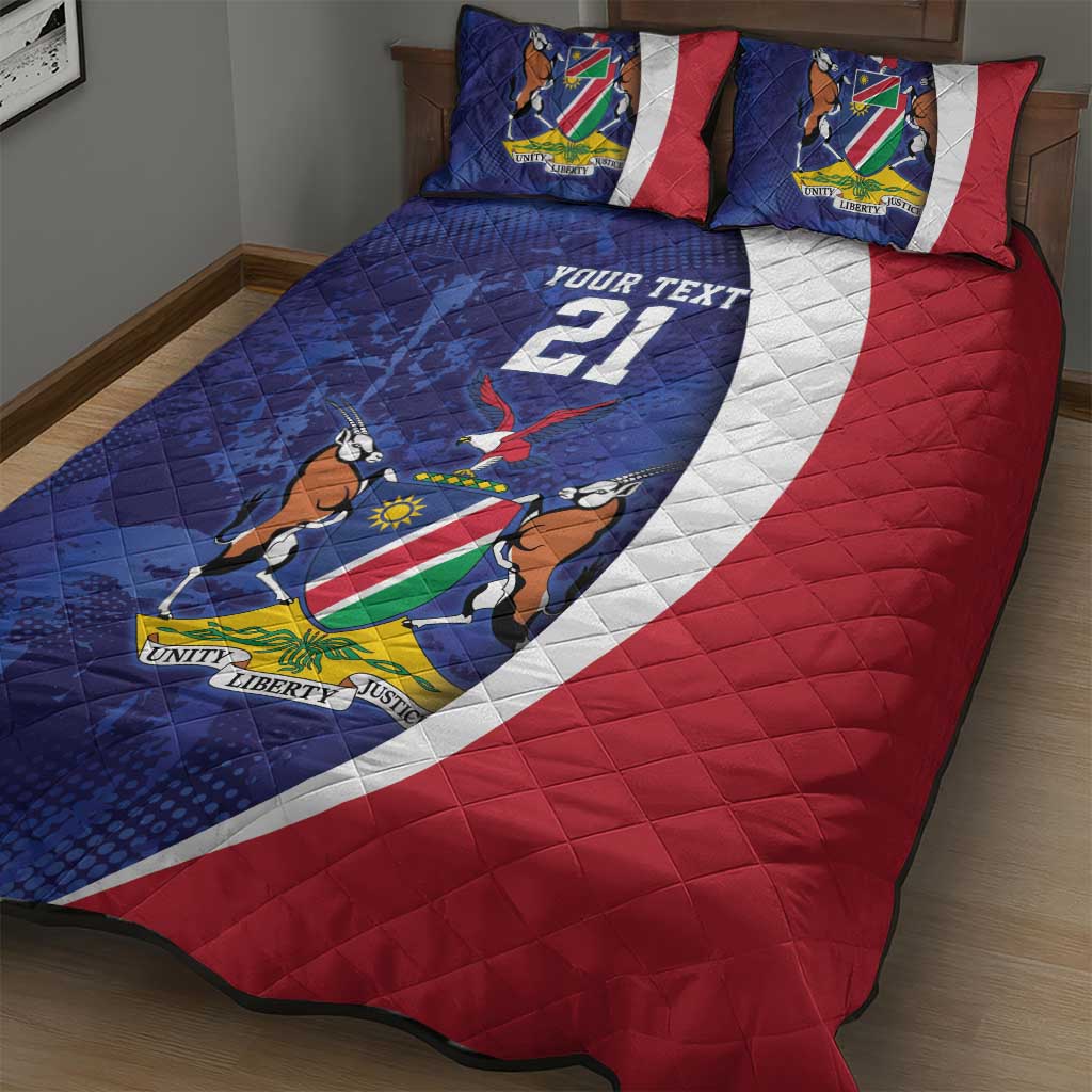 Custom Cricket African Namibia Quilt Bed Set Coat of arms Namibian Pattern LT9