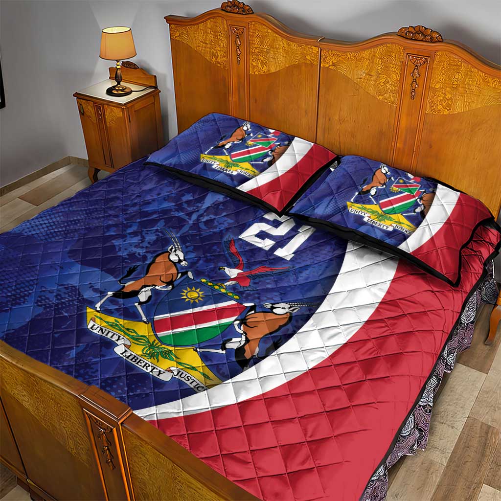 Custom Cricket African Namibia Quilt Bed Set Coat of arms Namibian Pattern LT9