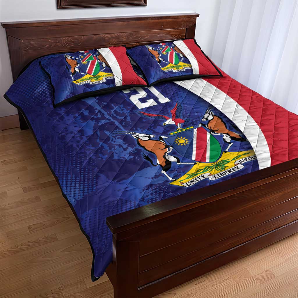 Custom Cricket African Namibia Quilt Bed Set Coat of arms Namibian Pattern LT9