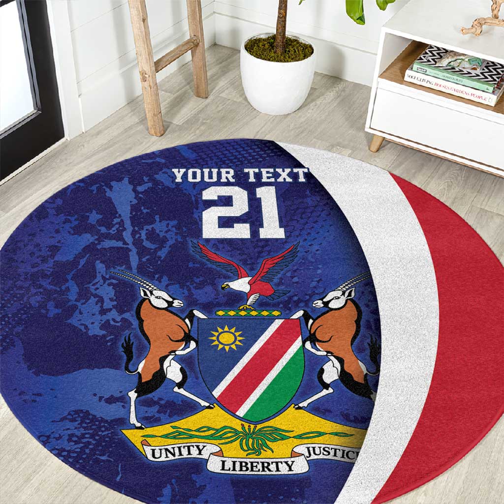 Custom Cricket African Namibia Round Carpet Coat of arms Namibian Pattern LT9