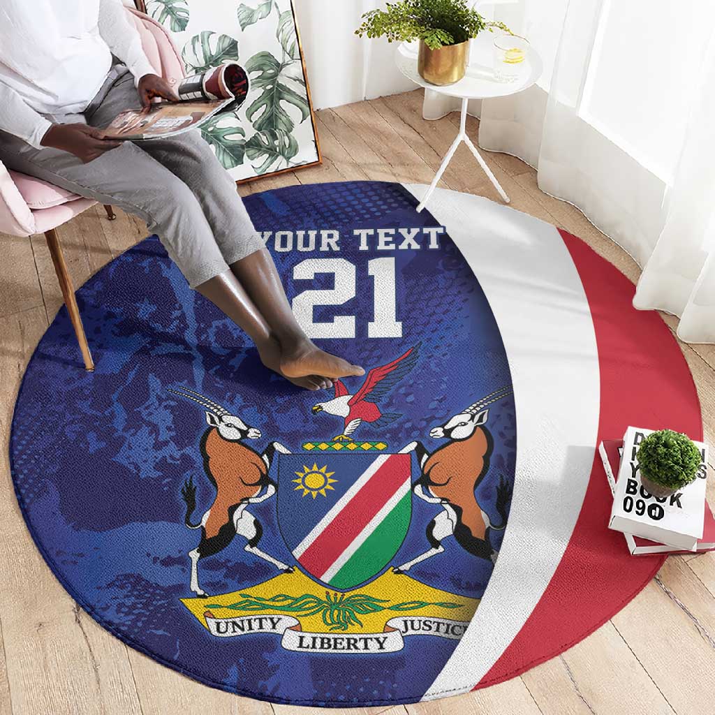 Custom Cricket African Namibia Round Carpet Coat of arms Namibian Pattern LT9