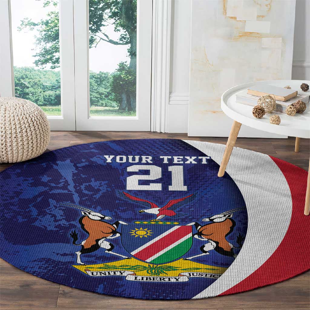 Custom Cricket African Namibia Round Carpet Coat of arms Namibian Pattern LT9