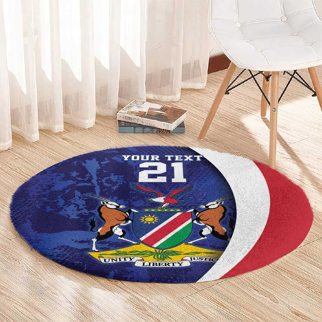 Custom Cricket African Namibia Round Carpet Coat of arms Namibian Pattern LT9