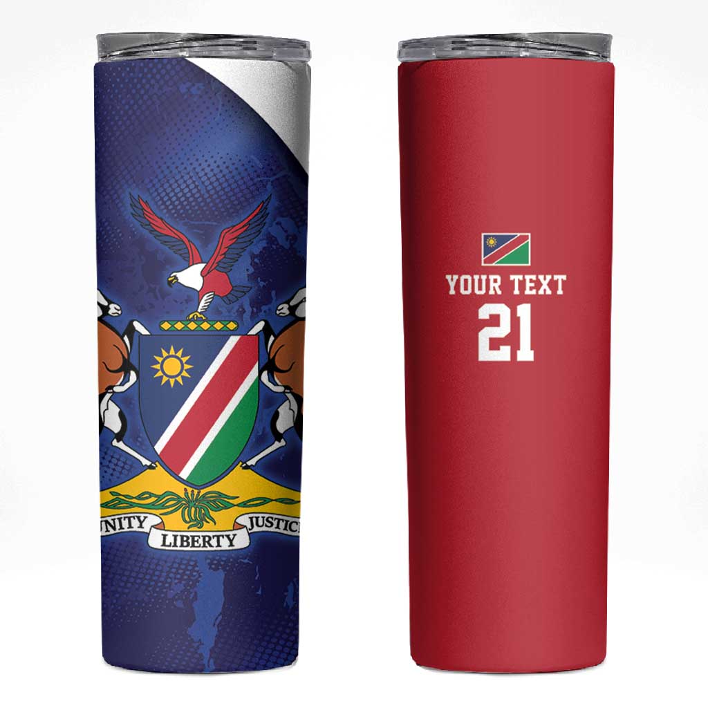 Custom Cricket African Namibia Skinny Tumbler Coat of arms Namibian Pattern LT9