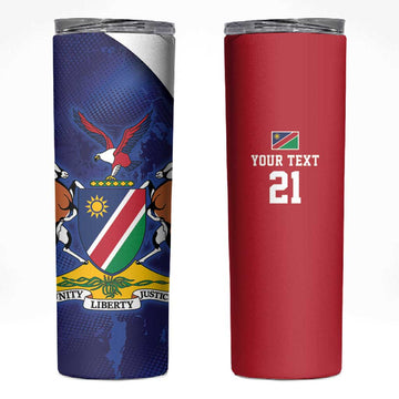 Custom Cricket African Namibia Skinny Tumbler Coat of arms Namibian Pattern LT9