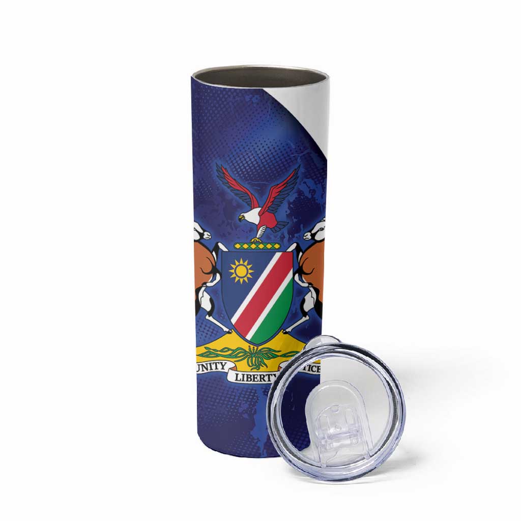 Custom Cricket African Namibia Skinny Tumbler Coat of arms Namibian Pattern LT9