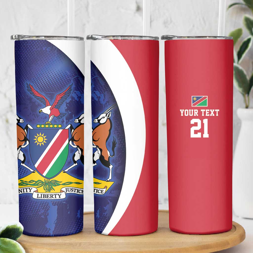 Custom Cricket African Namibia Skinny Tumbler Coat of arms Namibian Pattern LT9