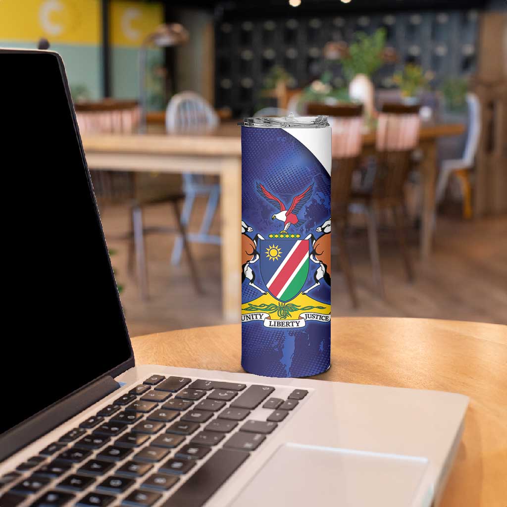 Custom Cricket African Namibia Skinny Tumbler Coat of arms Namibian Pattern LT9