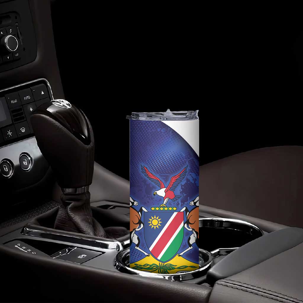Custom Cricket African Namibia Skinny Tumbler Coat of arms Namibian Pattern LT9
