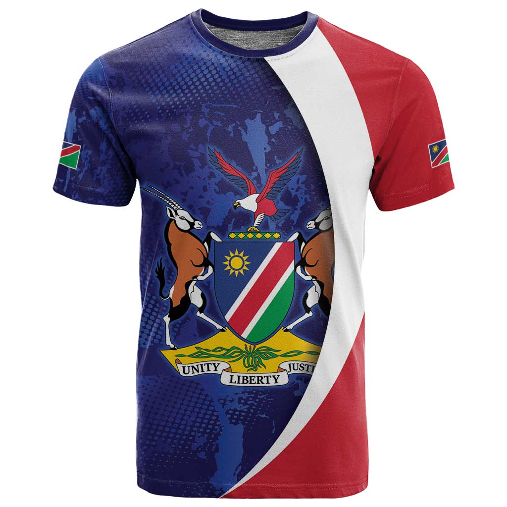Custom Cricket African Namibia T shirt Coat of arms Namibian Pattern LT9