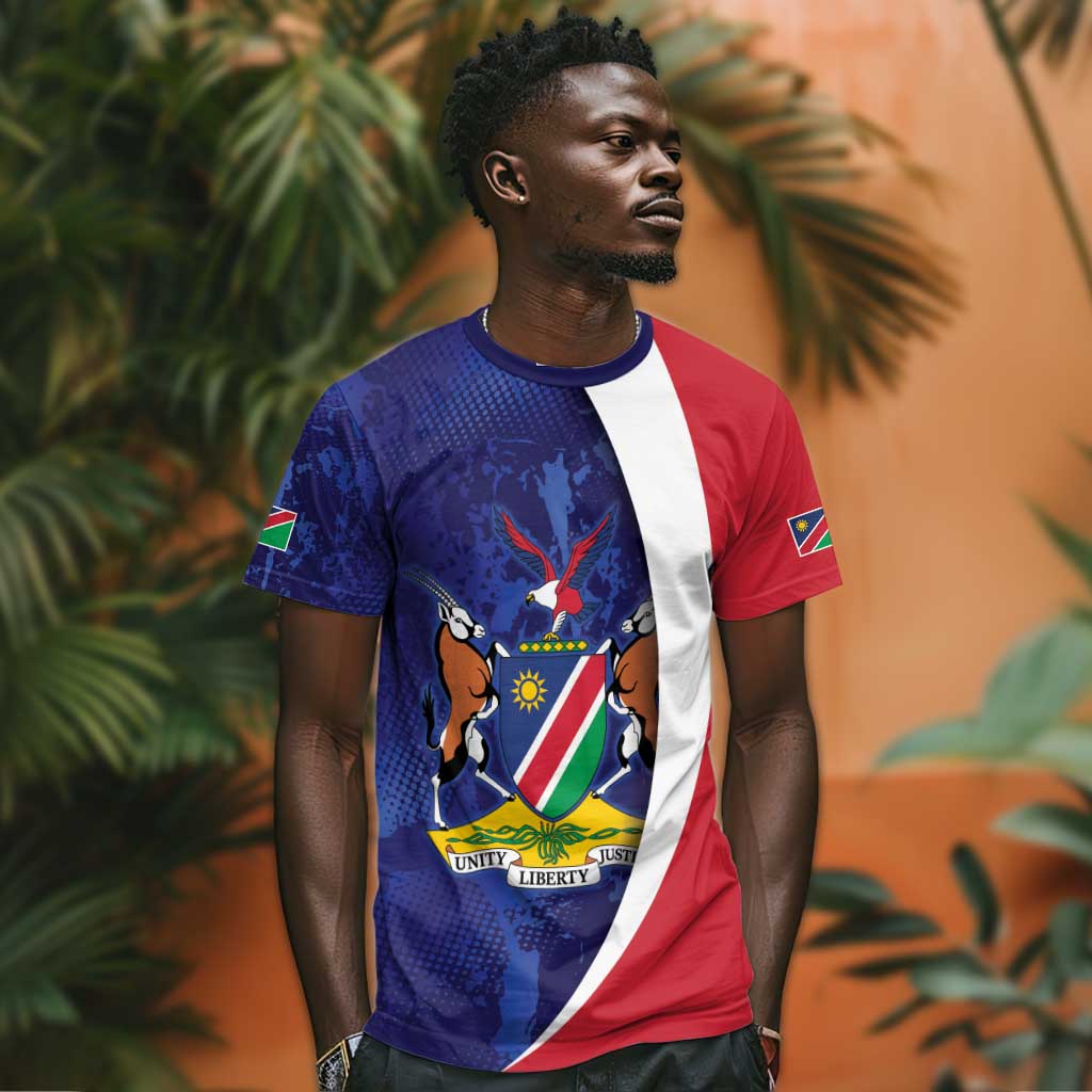 Custom Cricket African Namibia T shirt Coat of arms Namibian Pattern LT9