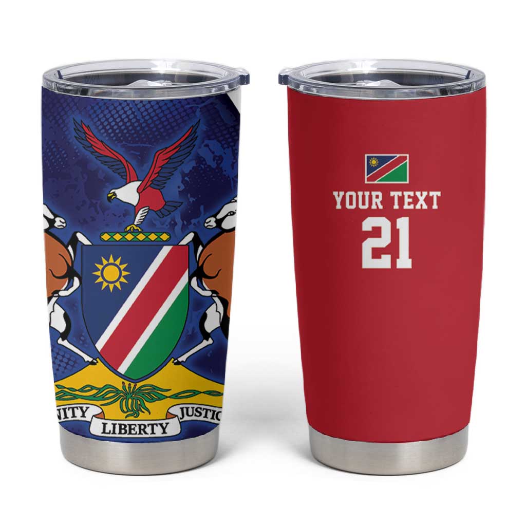 Custom Cricket African Namibia Tumbler Cup Coat of arms Namibian Pattern LT9