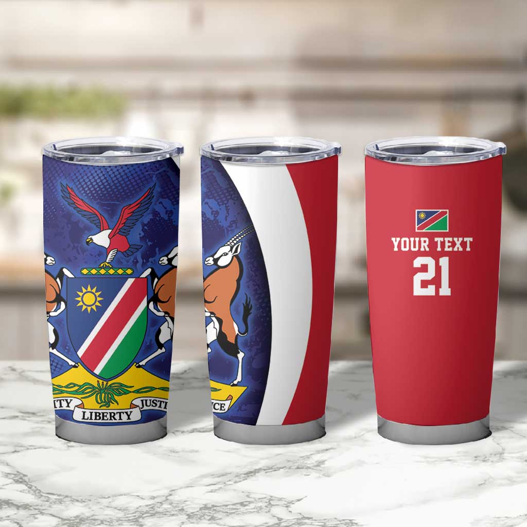 Custom Cricket African Namibia Tumbler Cup Coat of arms Namibian Pattern LT9