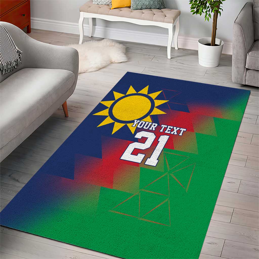 Custom Cricket African Namibia Area Rug Namibian Gold Sun Flag Motif LT9