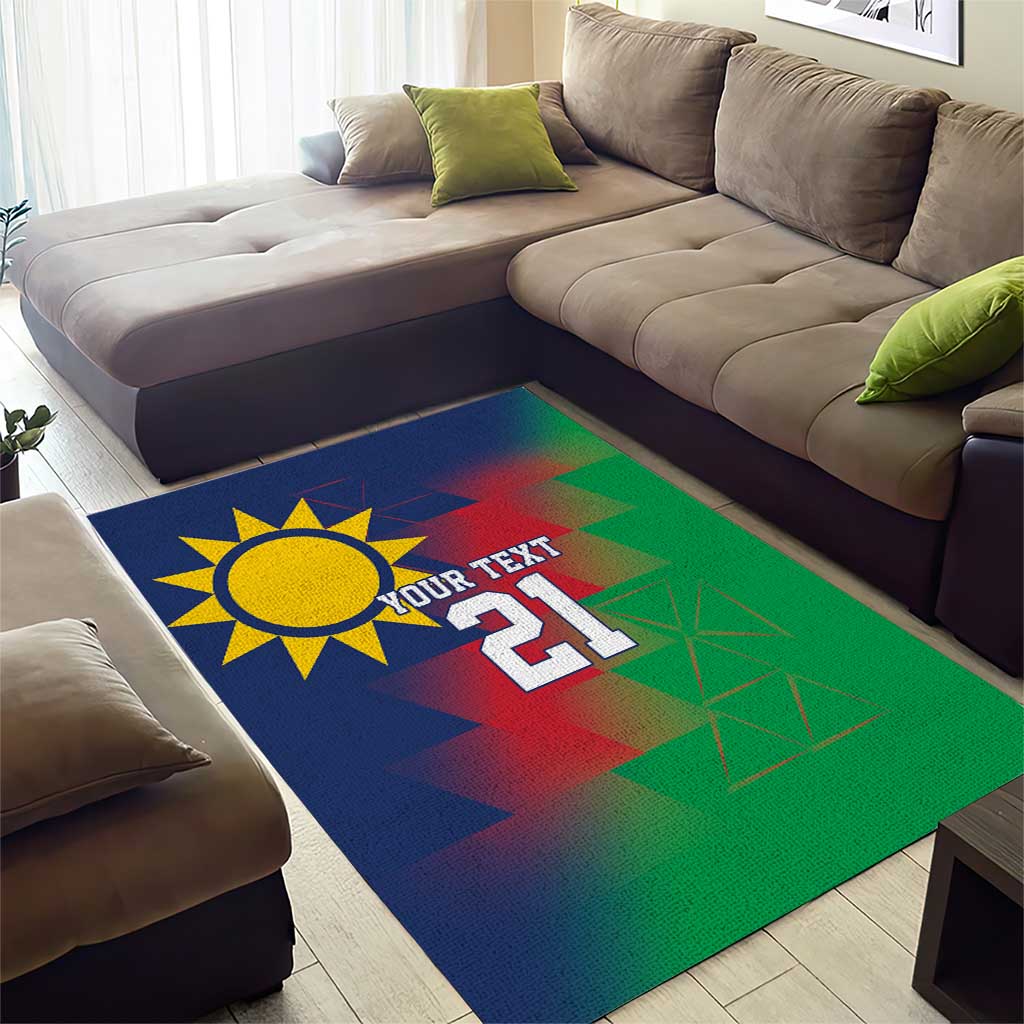 Custom Cricket African Namibia Area Rug Namibian Gold Sun Flag Motif LT9