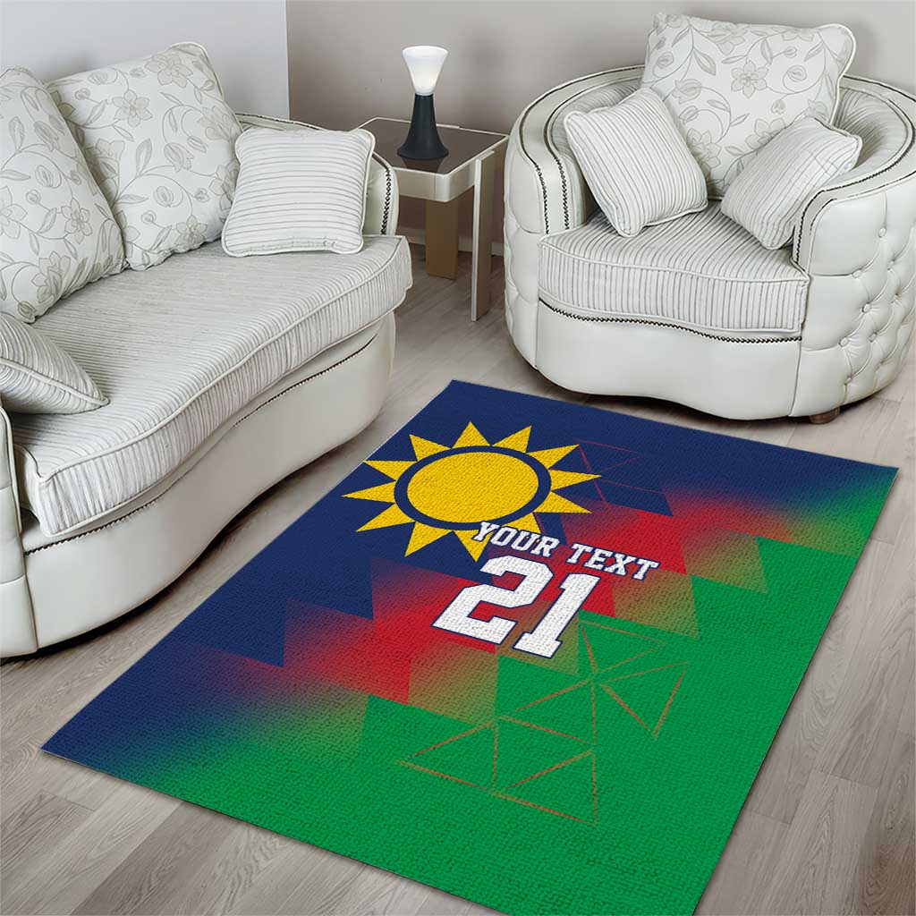 Custom Cricket African Namibia Area Rug Namibian Gold Sun Flag Motif LT9