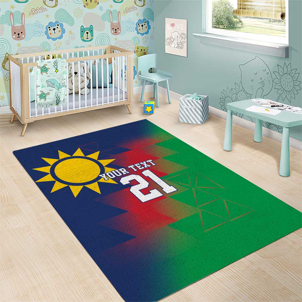 Custom Cricket African Namibia Area Rug Namibian Gold Sun Flag Motif LT9