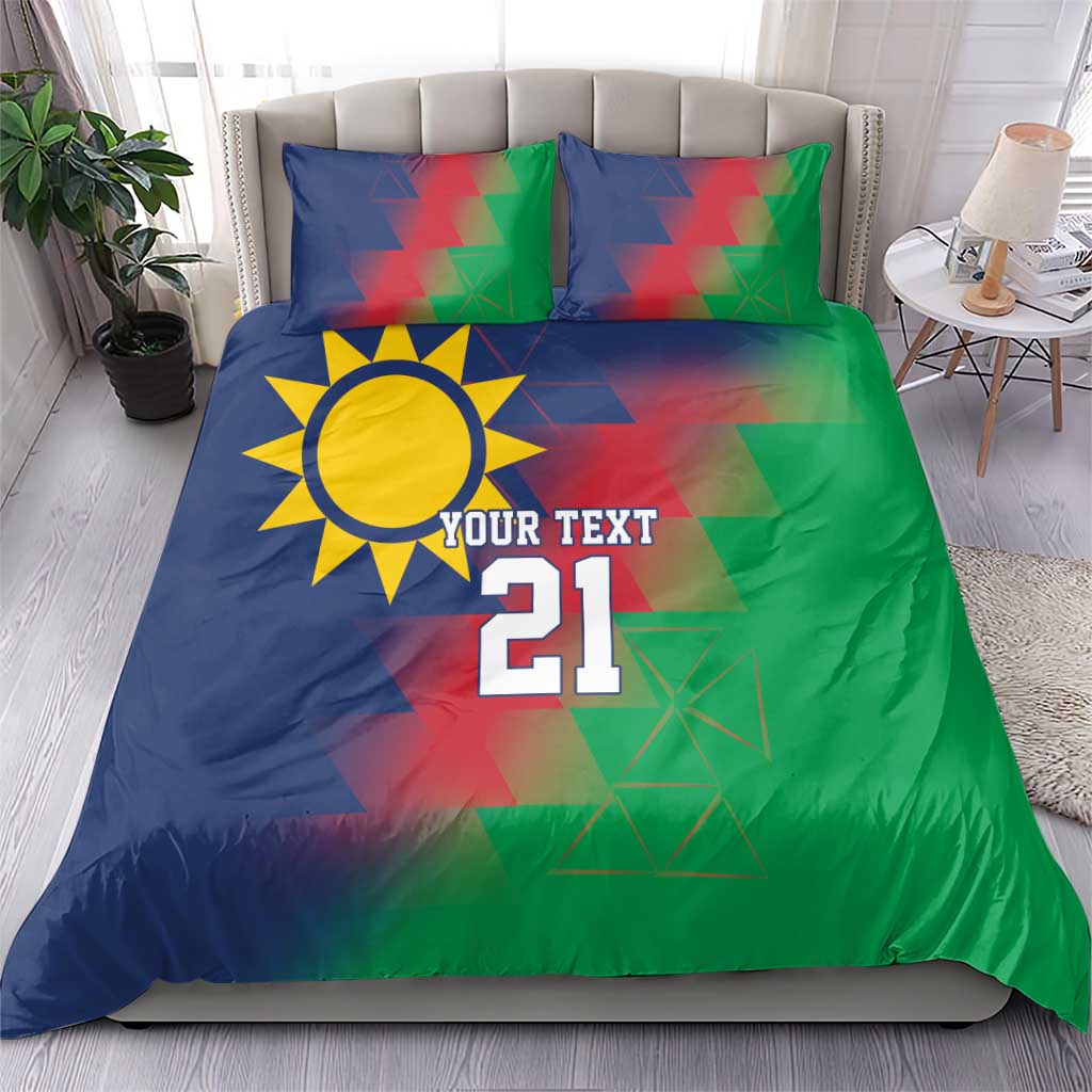 Custom Cricket African Namibia Bedding Set Namibian Gold Sun Flag Motif LT9
