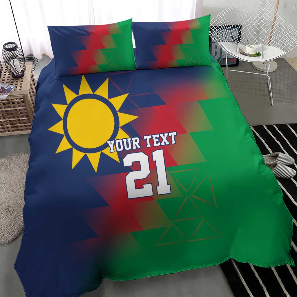 Custom Cricket African Namibia Bedding Set Namibian Gold Sun Flag Motif LT9