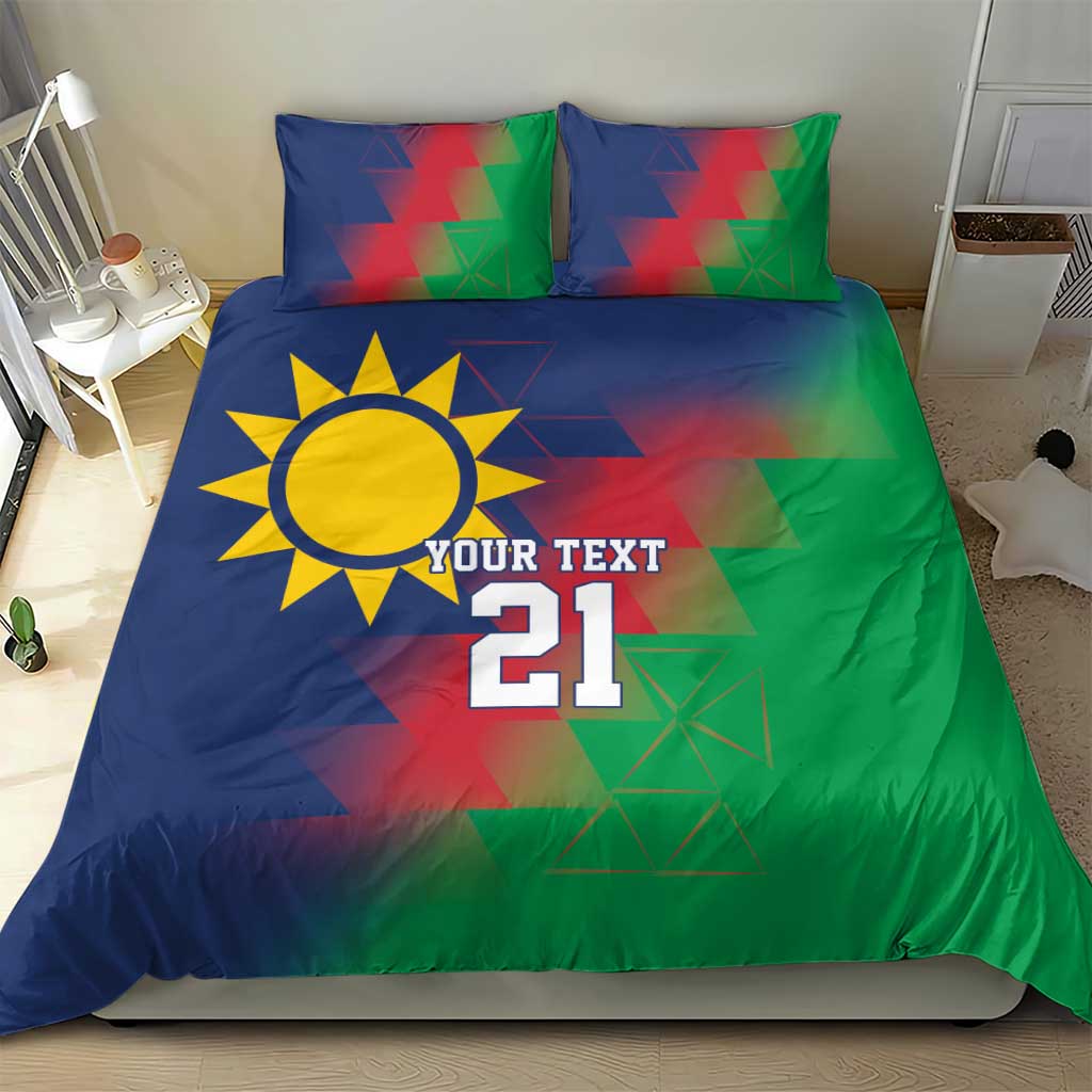 Custom Cricket African Namibia Bedding Set Namibian Gold Sun Flag Motif LT9