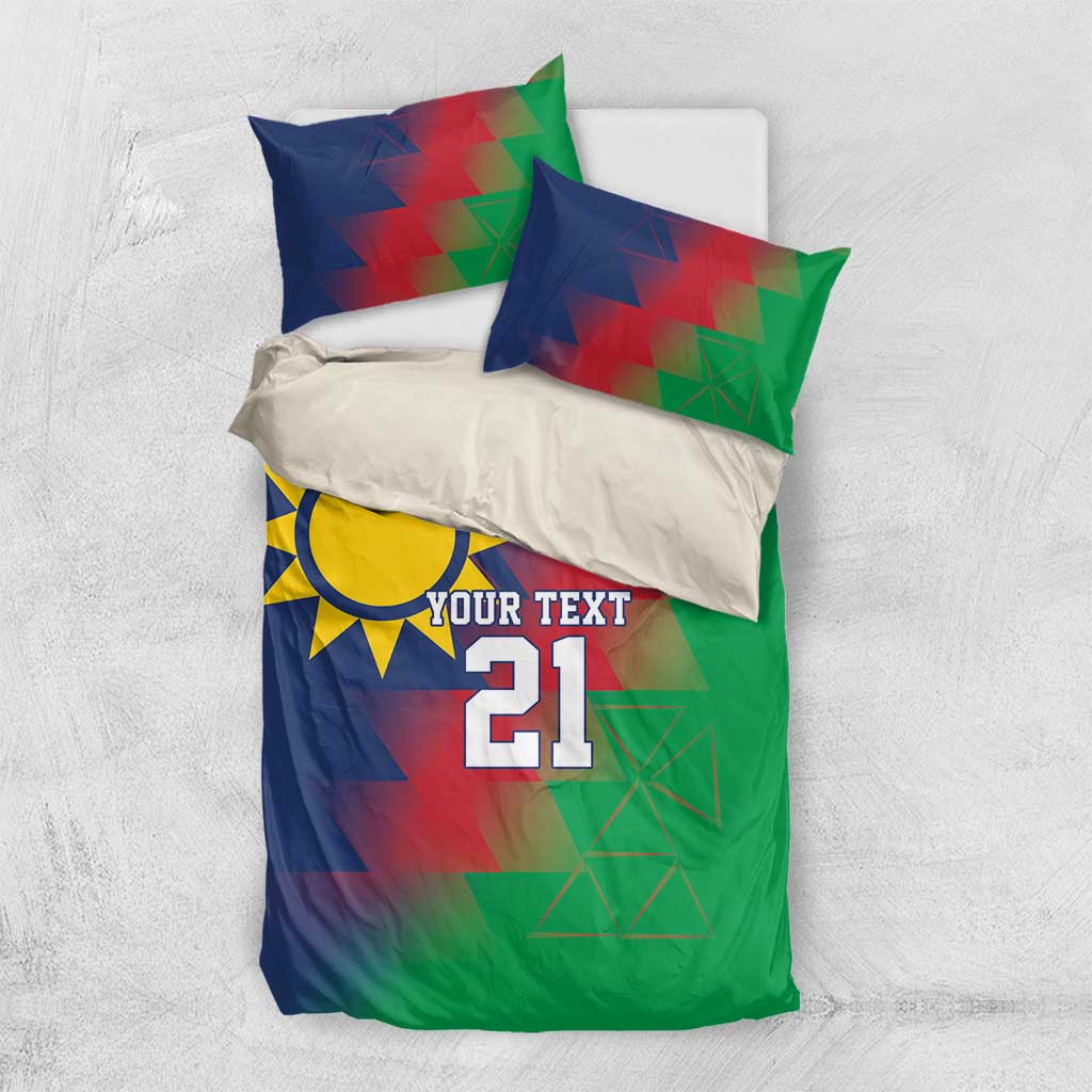 Custom Cricket African Namibia Bedding Set Namibian Gold Sun Flag Motif LT9