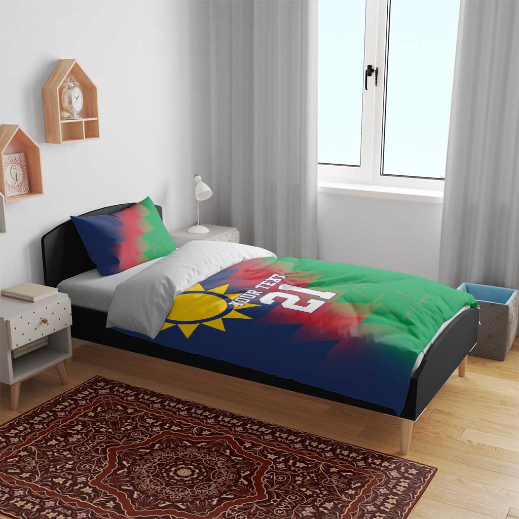 Custom Cricket African Namibia Bedding Set Namibian Gold Sun Flag Motif LT9