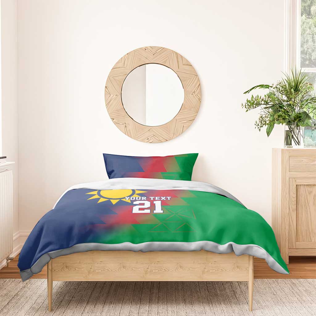 Custom Cricket African Namibia Bedding Set Namibian Gold Sun Flag Motif LT9