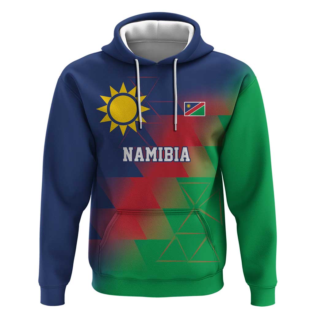 Namibia Cricket Custom Hoodie Namibian Gold Sun Flag Motif LT9