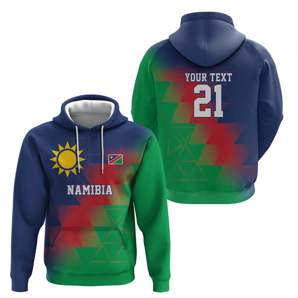 Namibia Cricket Custom Hoodie Namibian Gold Sun Flag Motif LT9