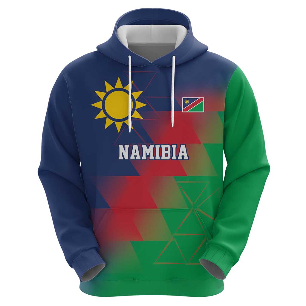 Namibia Cricket Custom Hoodie Namibian Gold Sun Flag Motif LT9