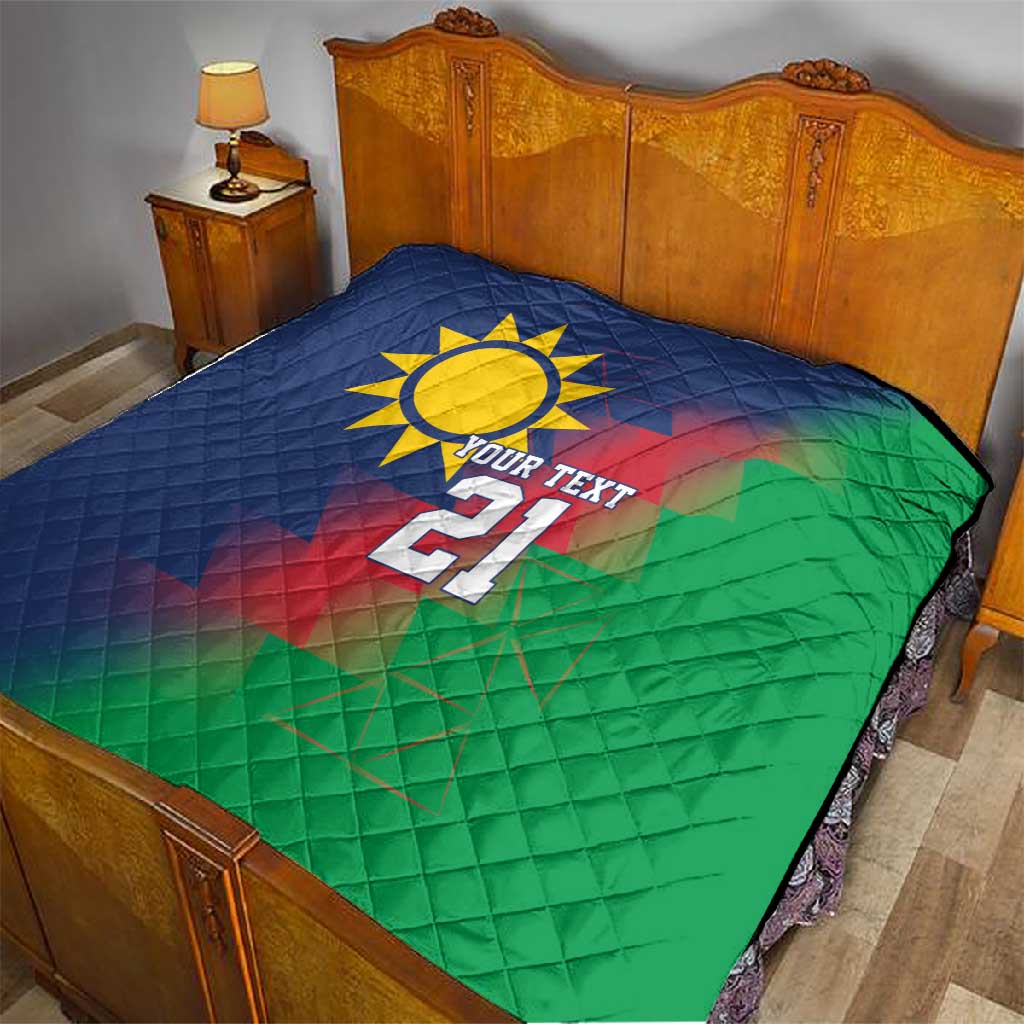 Custom Cricket African Namibia Quilt Namibian Gold Sun Flag Motif LT9