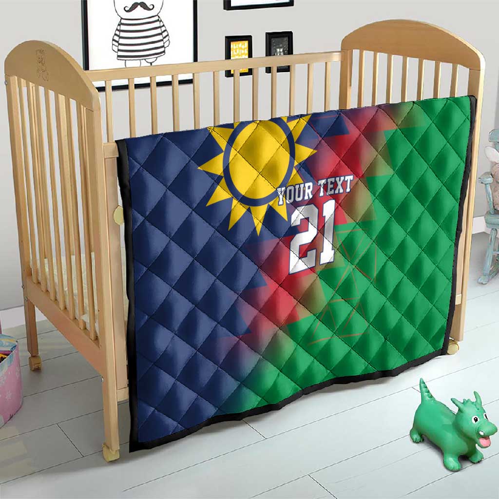 Custom Cricket African Namibia Quilt Namibian Gold Sun Flag Motif LT9