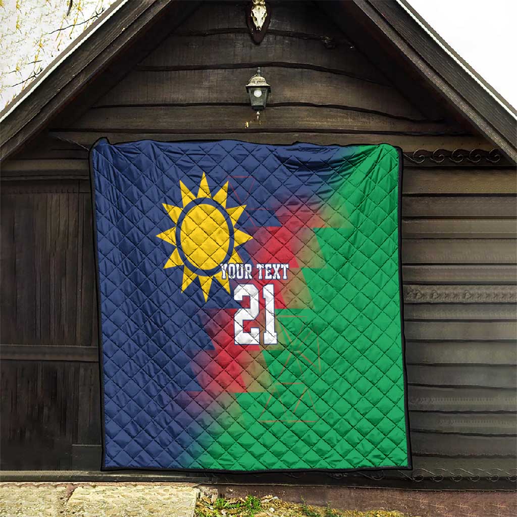 Custom Cricket African Namibia Quilt Namibian Gold Sun Flag Motif LT9