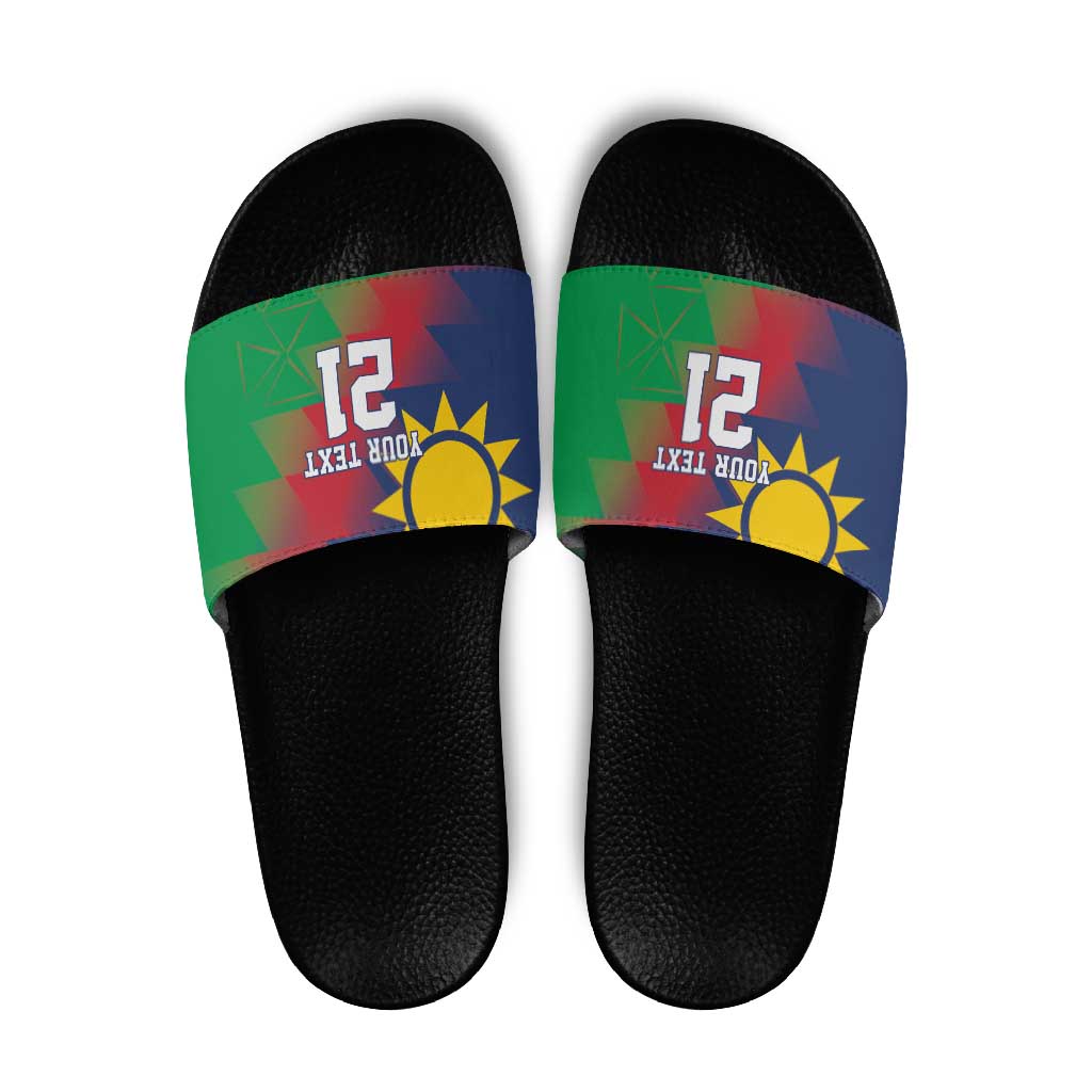 Namibia Cricket Custom Slide Sandals Namibian Gold Sun Flag Motif LT9