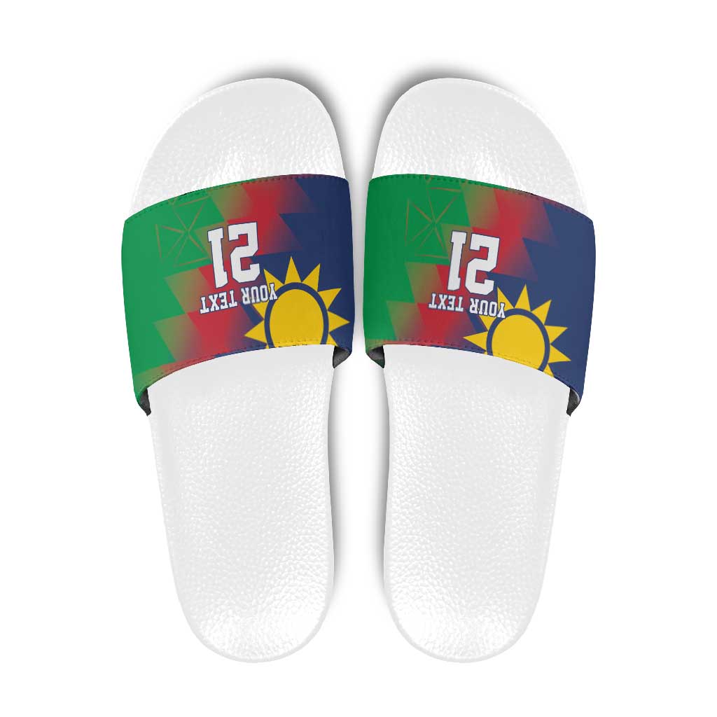 Namibia Cricket Custom Slide Sandals Namibian Gold Sun Flag Motif LT9