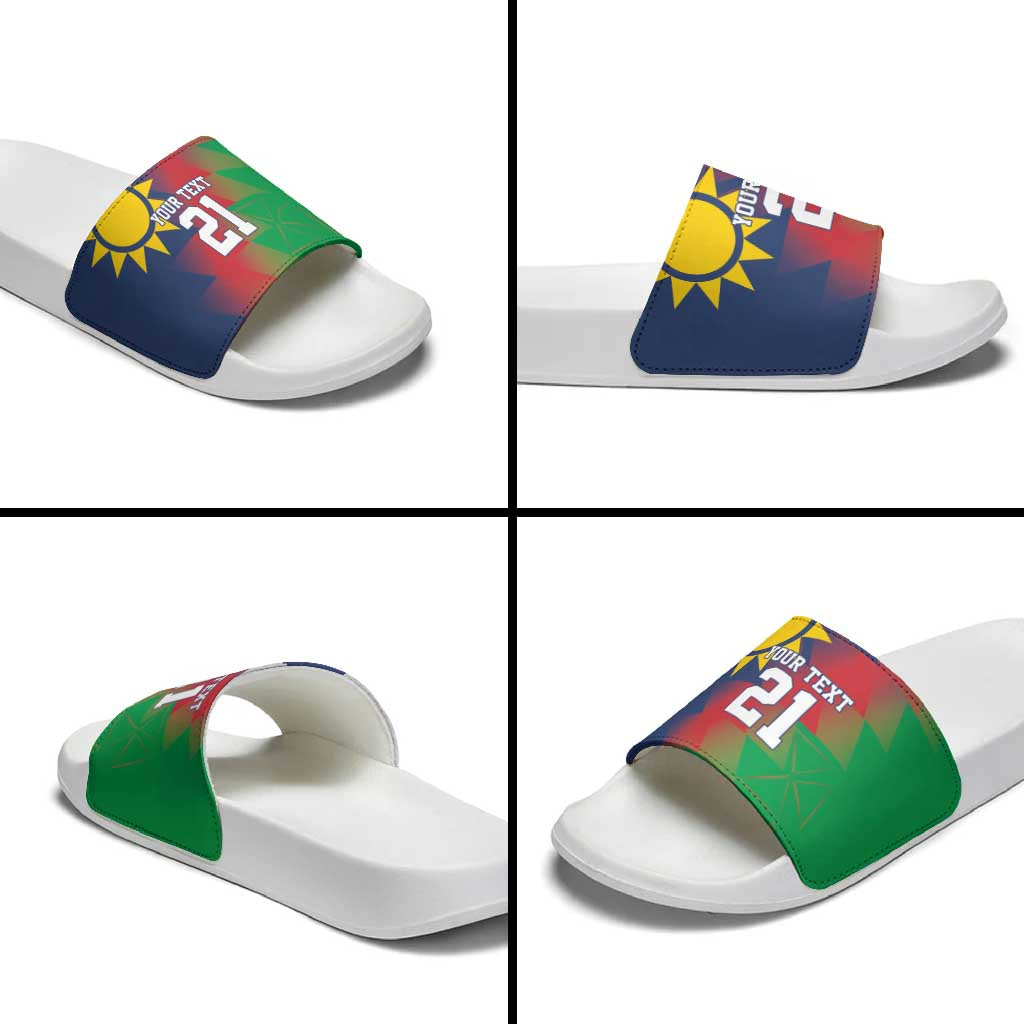 Namibia Cricket Custom Slide Sandals Namibian Gold Sun Flag Motif LT9
