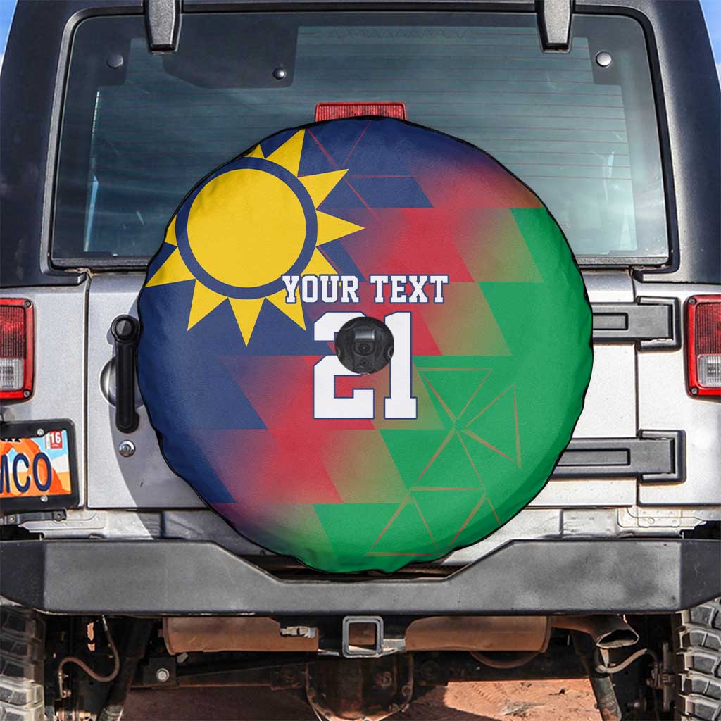 Namibia Cricket Custom Spare Tire Cover Namibian Gold Sun Flag Motif LT9
