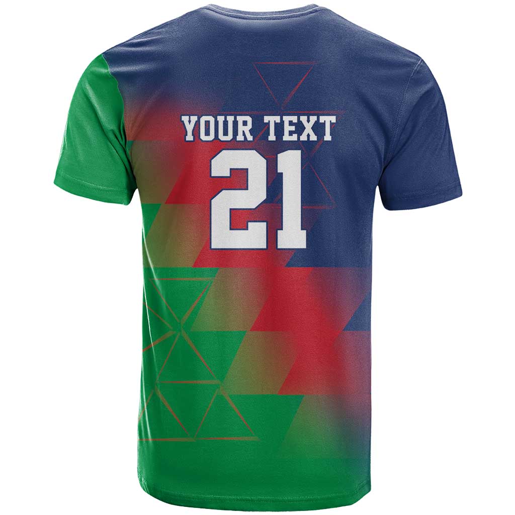 Custom Cricket African Namibia T shirt Namibian Gold Sun Flag Motif LT9