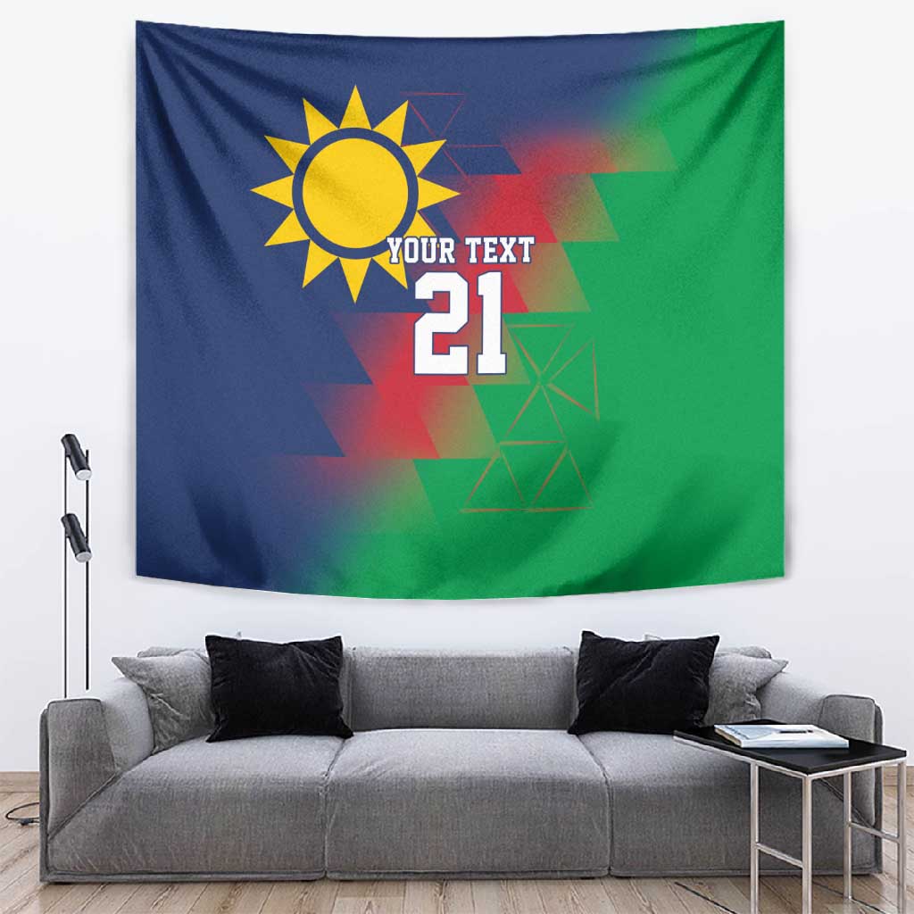 Custom Cricket African Namibia Tapestry Namibian Gold Sun Flag Motif LT9